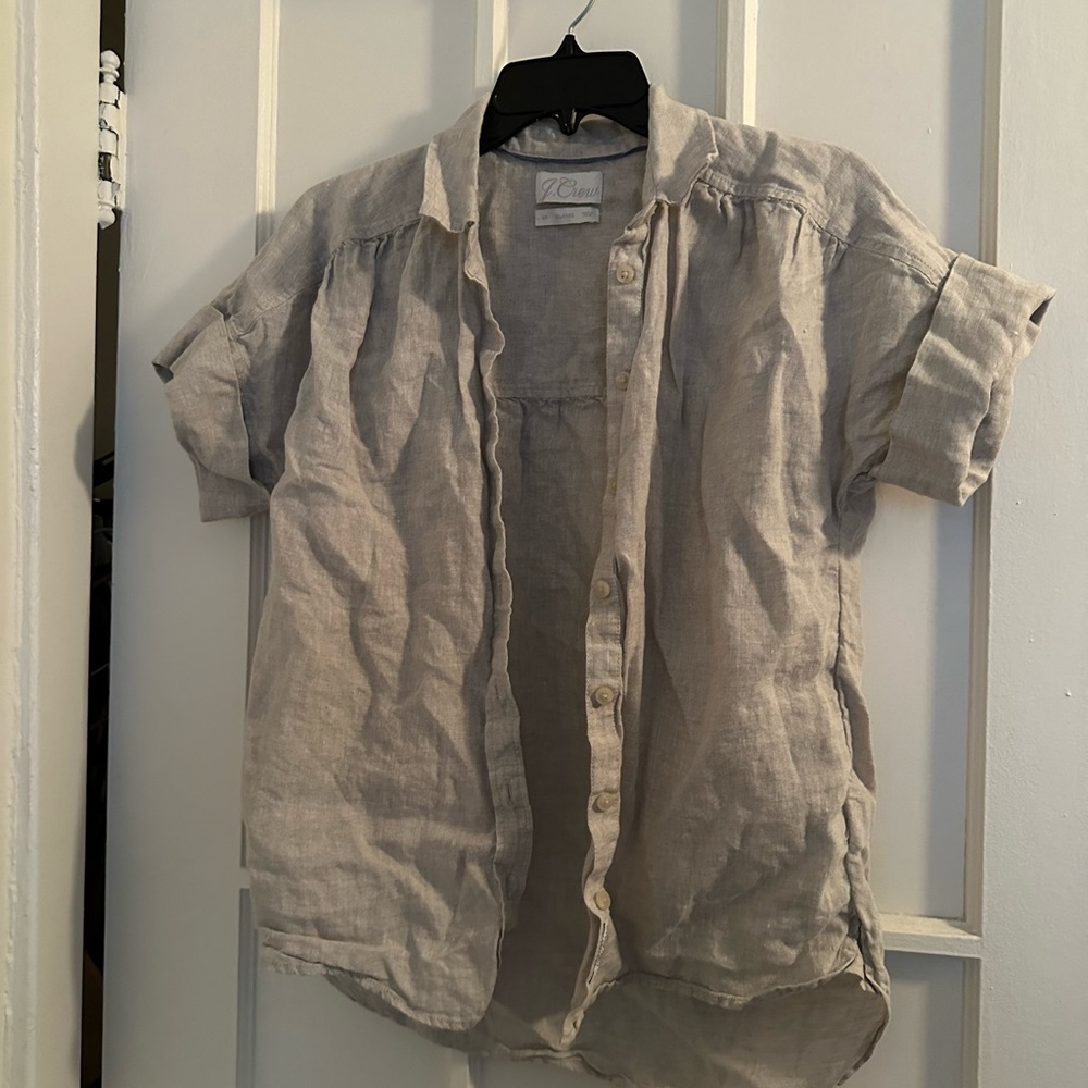 J. Crew Women’s Relaxed-Fit Short-Sleeve Baird McNutt Irish Linen Shirt
